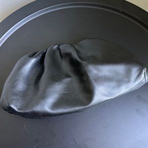 INC Clutch (Dumpling Pouch), Faux Leather, Black